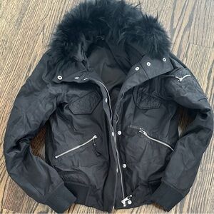Generation Love Black Bombet Jacket with Faux Fur Collar